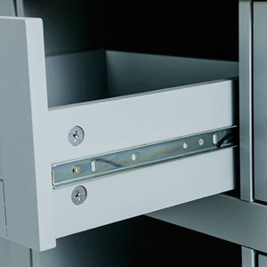 Carrello da Cucina Pieghevole con 5 Ruote, Piano in Legno di Gomma, Ante e Ripiani Interni, Isola da Cucina - Product Image 3