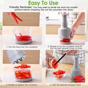 เครื่องบดสับอาหารแบบมือหมุน สำหรับผัก สลัด หัวหอม กระเทียม ถั่ว; ใช้สำหรับเตรียมผลไม้และผัก - Product Image 4