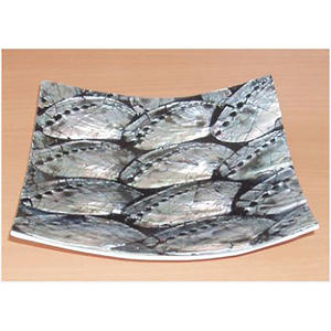 Plato de abulón, artículos de vidrio y manteles individuales con motivo de abulón natural, tamaño 20x20cm - Product Image 1