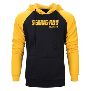 <b>Men's</b> Winter Warm Polyester/Cotton Sweatshirt Casual Solid Color Streetwear <b>Pullovers</b> Raglan Sleeves Sport Pocket Hoodies - Product Image 1