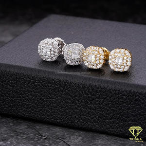 Modernos Pendientes de Diamantes Cultivados en Laboratorio, Plata 925, Joyería de Moda Brillante de Primera Calidad para Mujer - Product Image 2