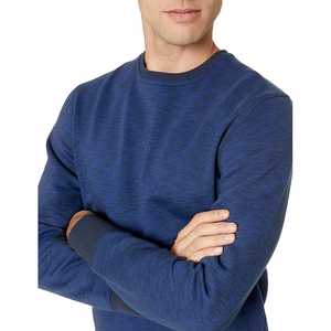 Sweat-shirt à col rond pour homme en maille mélangée marine - Pull en molleton de qualité supérieure - Sweat-shirt tendance décontracté streetwear urbain - Product Image 3