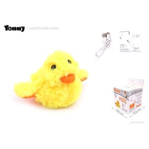 Giocattolo vibrante a forma di anatra gialla Yommy per gatti, 14 cm, ricaricabile tramite USB - Product Image 1