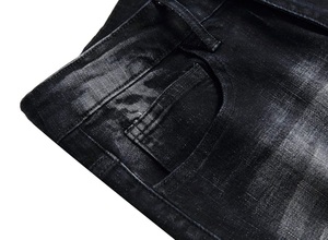 Pantalones Vaqueros de Mezclilla Desgastados con Parches, Hechos a Medida, de Alta Calidad, Cintura Alta, Transpirables, para Hombre - Product Image 5