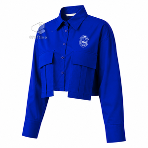 Chemise de bureau formelle pour femmes Zeta Phi Beta, chemise de travail professionnelle à boutons brodés pour les réunions d'affaires et les tenues de bureau - Product Image 2