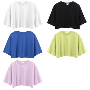 T-shirt court personnalisé pour femme, T-shirt ajusté, T-shirt en coton vierge personnalisable, T-shirts oversize personnalisés pour femme - Product Image 4