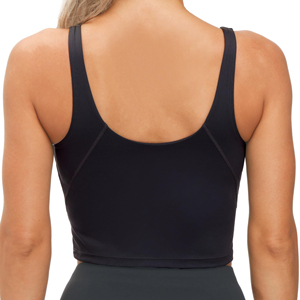 Camiseta sin mangas negra con cuello en V para mujer, top corto sexy para mujer, camiseta sin mangas ajustada para mujer - Product Image 6