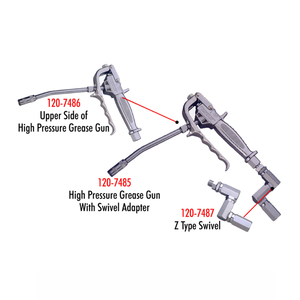 Pistolet graisseur haute pression fabriqué à Taiwan avec adaptateur pivotant - Product Image 1
