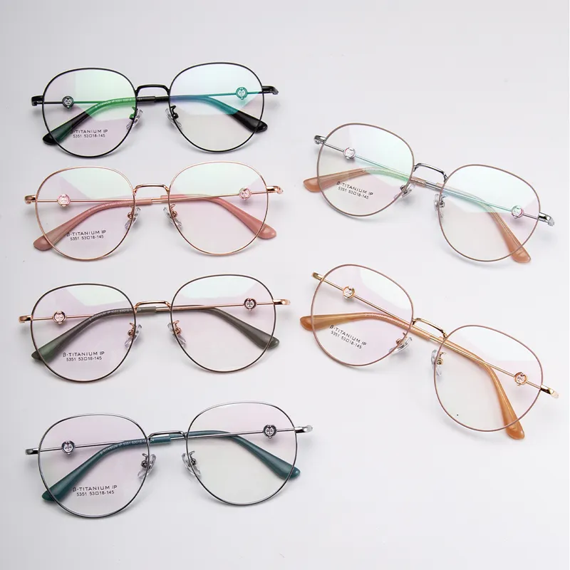 Marco de los lentes Lady Fashion B-Titanium IP frame Personalise Cartoon temples Good quality Cheap price eyewear eye glasses