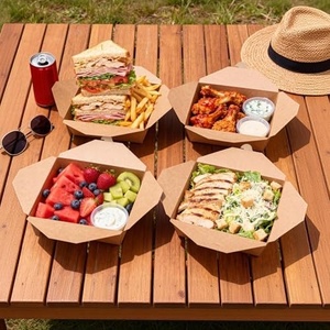 Boîtes alimentaires en papier kraft en gros pour la restauration rapide, 70 oz, pour chaînes et fournisseurs de traiteur, pour la livraison et les plats à emporter chauds 2026 - Product Image 4