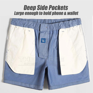 Shorts de plage pour hommes, 100% coton, tissu écologique, doux, taille élastique, coupe décontractée, respirant, séchage rapide - Product Image 5