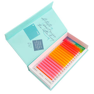 Extensions de cils individuelles en soie, colorées et glamour, .03, faites à la main, en lots, fournitures en gros pour extensions de cils. - Product Image 1