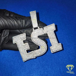 จี้แบบกำหนดเอง "EST" เพชรเลี้ยงในห้องปฏิบัติการ สร้อยคอฮิปฮอป ชุบทอง - Product Image 1