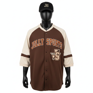 Camiseta de béisbol para hombre, tela deportiva de poliéster, panel GSM, logotipo bordado personalizado, camiseta 100% algodón para hombre, corte holgado, estampada - Product Image 6