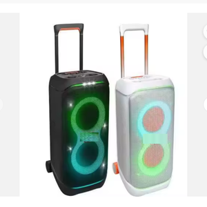 Enceinte Bluetooth portable avec lumières LED et poignée de transport, modèles noir et blanc pour fêtes et événements en extérieur - Product Image 1