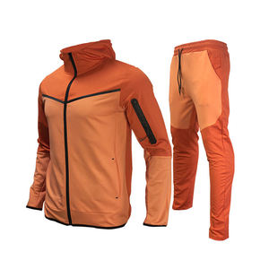 High Quality <b>Winter</b> Printed Solid Color Breathable Quick Dry 100% Cotton Lightweight Drawstring Closure Hooded Joggers Set - Product Image 6