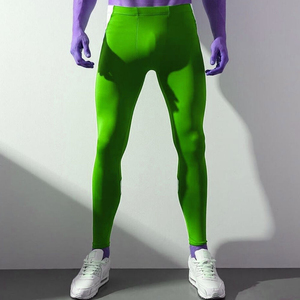 กางเกงเลกกิ้งกีฬาผู้ชายแบบรัดรูป แห้งเร็ว ระบายอากาศได้ดี ยืดหยุ่น เหมาะสำหรับวิ่ง ออกกำลังกาย ฟิตเนส มีโลโก้ที่เอว - Product Image 2