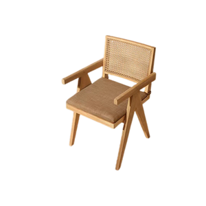 Modern <b>Teak</b> Garden <b>Chair</b> Rattan Woven Armchair Outdoor Patio Seating for Villa Hotel Courtyard - Product Image 3