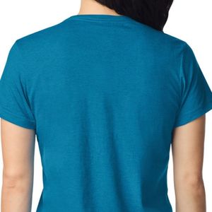 Camiseta de Cuello Redondo de Algodón para Mujer, Manga Corta, Informal, Suave, Transpirable, Cómoda, Corte Regular, Básica, Ropa de Moda para el Día a Día - Product Image 3