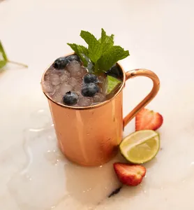 Mug à mule en cuivre de luxe, finition martelée artisanale, pour servir des boissons froides et des boissons à la mule, prix de gros - Product Image 5
