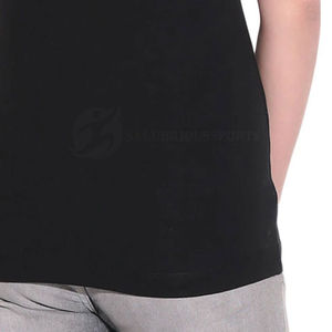 Camisetas sin mangas de poliéster/algodón para mujer al por mayor, con logo personalizado, tops de verano sin mangas, transpirables, de color liso con logo frontal. - Product Image 6