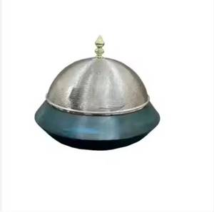 Moderno y Lujoso Recipiente para Calentar Comida de Aluminio Azul Turquesa, Servidor de Buffet de Acero Inoxidable, Calentador de Alimentos con Tapa Abatible de Cúpula Cónica, Recipiente para Dulces y Frutos Secos - Product Image 1
