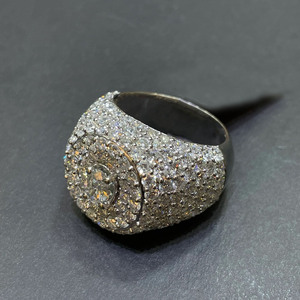 Micro Paved Set Oval Cut Moissanite Diamond Iced Out Hip Hop Engagement Wedding <b>Ring</b> for <b>Men</b> 925 Sterling <b>Silver</b> Big Hollow <b>Ring</b> - Product Image 2