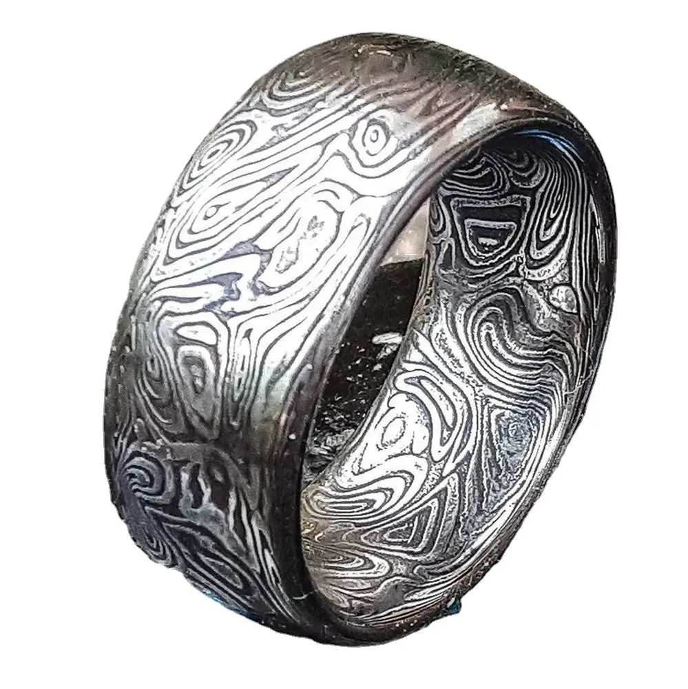 Damascus Steel Customized Hand Forged Engagement Wedding Anniversary Unisex Unique Ring