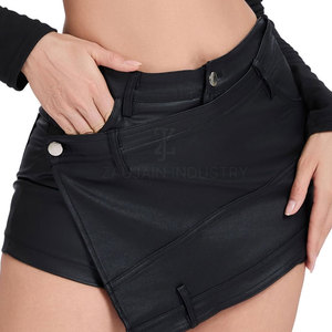 Jupe cargo en cuir de qualité supérieure pour femmes, style taille haute, design multi-poches, fabrication sur mesure, fourniture directe d'usine - Product Image 6