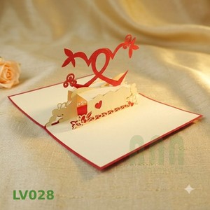 Handmade Love Hearts 3D Pop-Up Wedding Invitation Card Envelope Die-Cut Custom Printed Couples <b>Paper</b> Valentine's Day ANN - Product Image 6