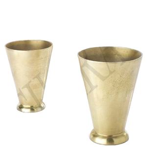 Vase à fleurs en métal pour décoration de mariage, décoration pour hôtel et maison, finition dorée, faite à la main avec logo personnalisé, nouveauté - Product Image 1