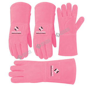 Guantes de Soldadura de Cuero Resistentes al Calor, Guantes de Trabajo Duraderos y Protectores para Soldadura Industrial y Fabricación - Product Image 6