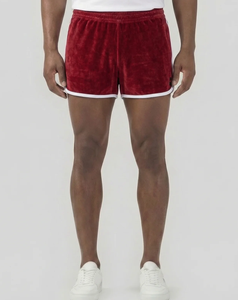 Men's Woven Elastic Waist Shorts Velvet Fabric Front Breathable Quick Dry High Street Style Gym Fitness Wear Bulk Wholesale 2026 - Product Image 3