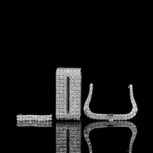 Ensemble de boucles de montre Iced Out en argent |   Composants de fermoir de montre sertis de diamants |   Matériel de montre de luxe sur mesure - Product Image 1