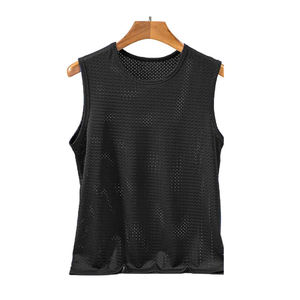 Débardeurs pour hommes à séchage rapide 100% polyester, col rond, sans manches, pour l'été, la gym, l'entraînement, la course à pied, le fitness, le sport, prix bas - Product Image 1