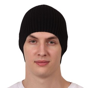 Unisex Solid Black <b>Beanie</b> 100% Acrylic Knit Winter Hat Casual Style Adult 56-58CM Head Circumference Custom <b>Beanies</b> Mens - Product Image 2