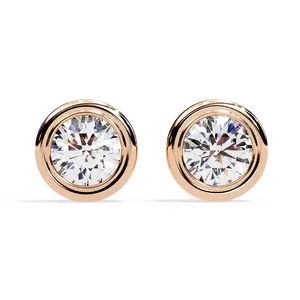 Fine Jewelry Pair Earwear Fastening <b>Post</b> Back 1.5ct <b>Round</b> Brilliant Cut Lab grown Diamond Solitaire Bezel Stud Earrings - Product Image 5