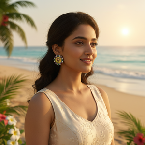 Pendientes de Plata de Ley 925 con Diseño de Pavo Real, Pintados a Mano, Elegantes y Brillantes, para Mujeres y Niñas, Ideales para Bodas y Fiestas - Product Image 5