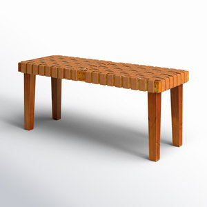 Asiento de entrada de Banco tejido de madera marrón para decoración del hogar muebles de sala de estar - Product Image 4