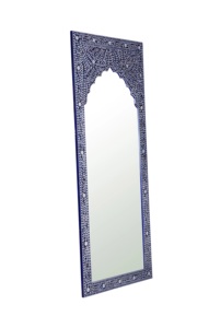 Luxury Wooden Framed <b>Mirror</b> Mughal Inspired Floral Border Premium Accent for Bedroom Living Room Decor - Product Image 3