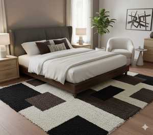 Alfombra de Lana Afelpada Hecha a Mano de Alta Calidad para Decoración de Interiores Residenciales y Comerciales - Product Image 1