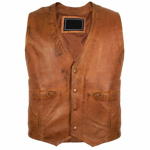 Chaleco de Cuero para Hombre, Diseño Personalizado, Profesional, Cómodo, Tejido Transpirable, Resistente al Viento, Servicio OEM - Product Image 1