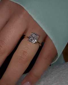 Engagement <b>Rings</b> 2.5Ct <b>Cushion</b> Cut Lab Grown Diamond 14k 18k Solid Gold Prong Set Solitaire Proposal <b>Ring</b> Statement Fine Jewelry - Product Image 4