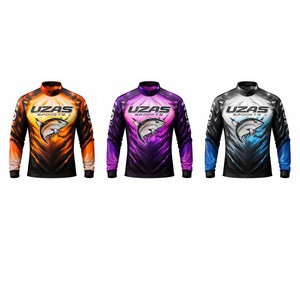 Vêtements de pêche professionnels pour hommes, impression numérique intégrale par sublimation, 100% coton polyester, col rond - Product Image 2