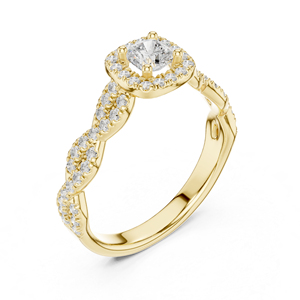 14K Yellow Gold <b>Round</b> Lab-Grown Diamond Office Wear Ring for Women | New Grown Diamond - Product Image 5