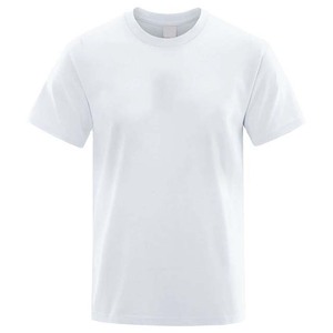 T-shirts d'été à manches courtes et col rond pour hommes, 100 % coton, grande taille, couleur personnalisable, design vierge, jersey de compression, haute qualité - Product Image 3