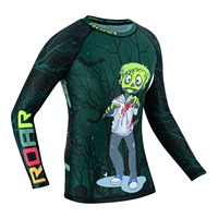Setelan Rash Guard MMA Slim-Fit Anti-Susut Berkualitas Tinggi Buatan Khusus untuk Pria, BJJ Fitness Grappling 2-Piece Set Dewasa
