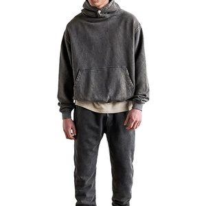 Sweat à capuche surdimensionné personnalisé de qualité supérieure, coupe régulière, délavé à l'acide, 100% coton, hiver, hommes, femmes, streetwear, décontracté, respirant - Product Image 3