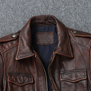 Veste en cuir de vachette véritable pour homme, de haute qualité, sur mesure, veste en cuir haut de gamme, veste chaude d'hiver de haute qualité, grande taille - Product Image 4