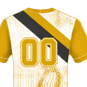 Golden Yellow <b>White</b> <b>Black</b> Short Sleeve Rugby Jersey Crew Neck Graphic Athletic Performance Team Sportswear Training Match Rugby - Product Image 4